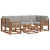 vidaXL Conjunto de sof&aacute;s de exterior 7 pcs Gris Natural y Claro