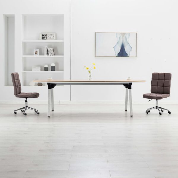 vidaXL Sillas de comedor 2 unidades tela gris topo