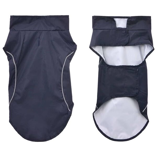vidaXL Chubasquero perros con tiras reflectantes poli&eacute;ster azul XXS