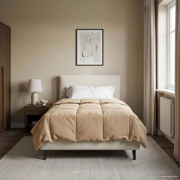 vidaXL Edred&oacute;n de Invierno Acolchado Rosa 155 x 220 cm Microfibra