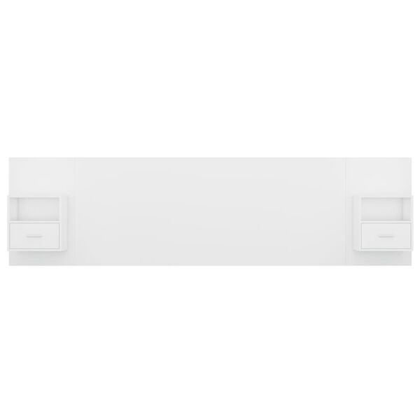 vidaXL Cabecero de cama con mesitas madera contrachapada blanco