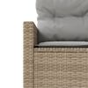 vidaXL Set de sofá de jardín semicircular 3 pzas ratán sintético beige