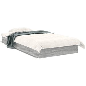 vidaXL Estructura de cama madera de ingenier&iacute;a gris Sonoma 75x190 cm