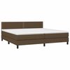 vidaXL Cama box spring con colch&oacute;n tela marr&oacute;n oscuro 200x200 cm