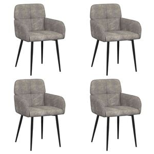 vidaXL Sillas de comedor 4 uds. Cuero de Suede Sint&eacute;tico Gris Claro