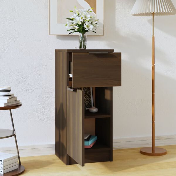 vidaXL Aparador madera contrachapada color roble marrón 30x30x70 cm