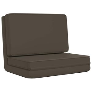 vidaXL Tumbona de suelo plegable de cuero sint&eacute;tico gris antracita
