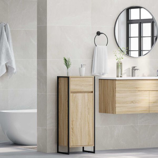 vidaXL Gabinete de Ba&ntilde;o Sonoma 40 x 30 x 100 cm Madera contrachapada