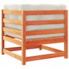 vidaXL Set de sofás jardín 7 pzas con cojines madera pino marrón cera