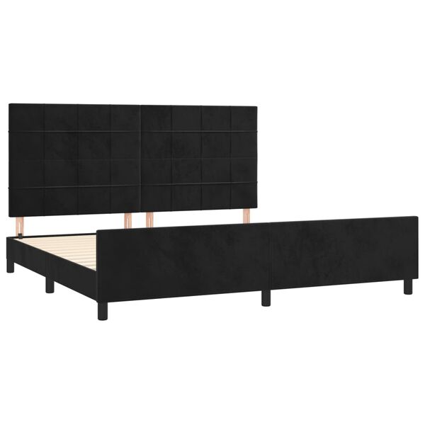 vidaXL Estructura cama sin colch&oacute;n terciopelo negro 200x200 cm