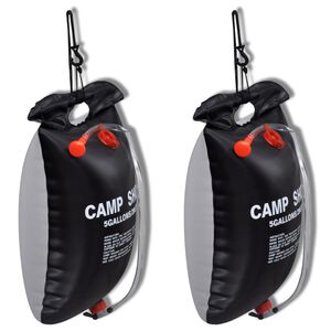 Ducha de camping solar al aire libre 20 l 2 piezas