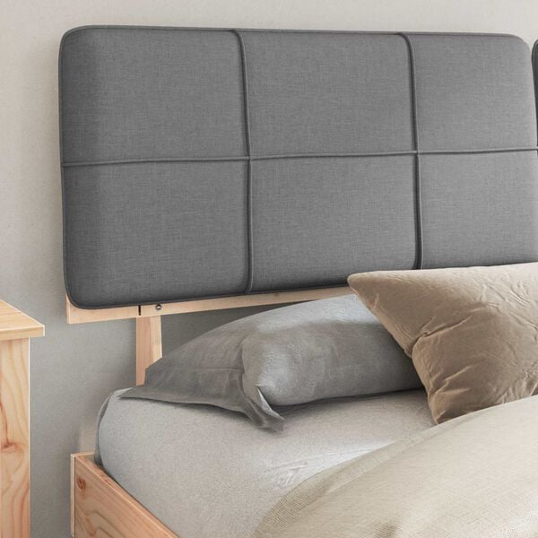 vidaXL Estructura de Cama con Cabecera Tapizada Gris Claro