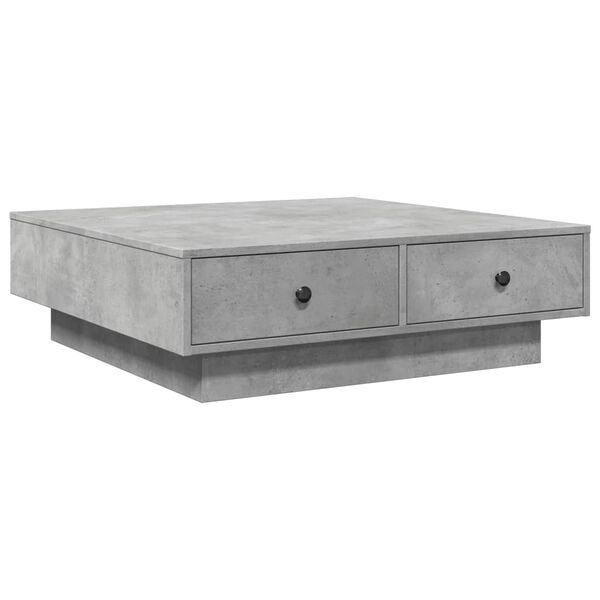 vidaXL Mesa de centro madera de ingenier&iacute;a gris hormig&oacute;n 90x90x28 cm
