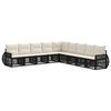 vidaXL Conjunto de sof&aacute;s de jard&iacute;n 9 uds. Negro y Blanco Crema