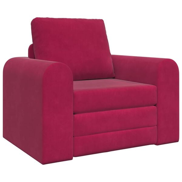 vidaXL Sof&aacute; cama Rojo vino 98 x 71 x 83 cm Terciopelo