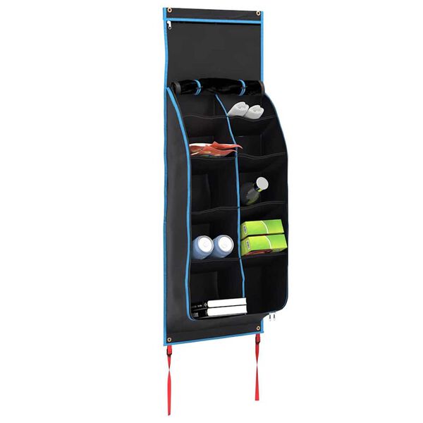 vidaXL Bolsa de almacenamiento Negro y azul 140 x 40 cm oxford