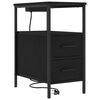 vidaXL Armario de Noche Roble Negro 30 x 48 x 61 cm