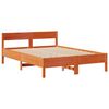 vidaXL Cama con estanter&iacute;a sin colch&oacute;n madera maciza marr&oacute;n 120x200cm