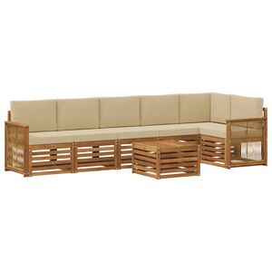 vidaXL Conjunto de Sof&aacute; Seccional con coj&iacute;n 6 pcs Natural