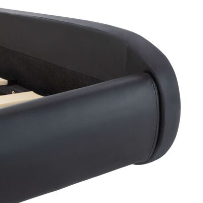vidaXL Estructura de cama de cuero sintético negro 120x200 cm