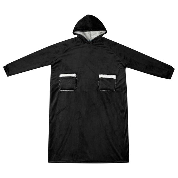 vidaXL Sudadera manta Negro xl Forro Polar y Franela