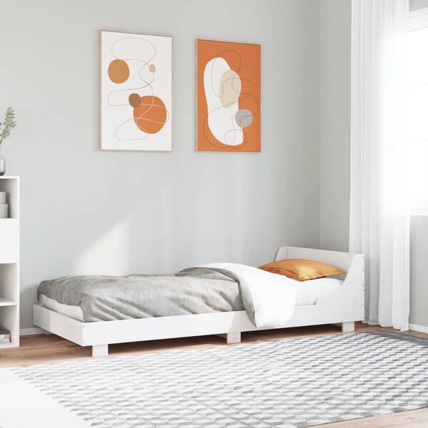 vidaXL Estructura cama sin colchón madera maciza pino blanca 100x200cm