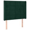 vidaXL Cabecero con orejas de terciopelo verde oscuro 83x16x118/128 cm