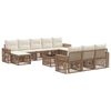 vidaXL Conjunto de sof&aacute;s de jard&iacute;n 11 uds. Beige y blanco crema