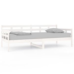 vidaXL Sof&aacute; cama sin colch&oacute;n madera maciza de pino blanco 90x200 cm