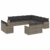 vidaXL Set sof&aacute;s de jard&iacute;n con cojines 13 piezas rat&aacute;n sint&eacute;tico gris
