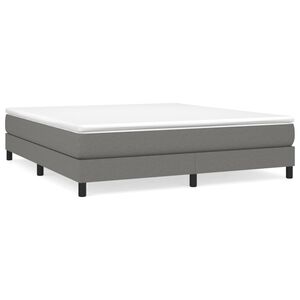 vidaXL Estructura de cama con somier de tela gris oscuro 180x200 cm