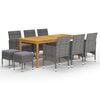vidaXL Juego de comedor de jard&iacute;n de 11 piezas gris