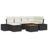 vidaXL Conjunto de sof&aacute;s de jard&iacute;n 7 uds. Negro Polirat&aacute;n