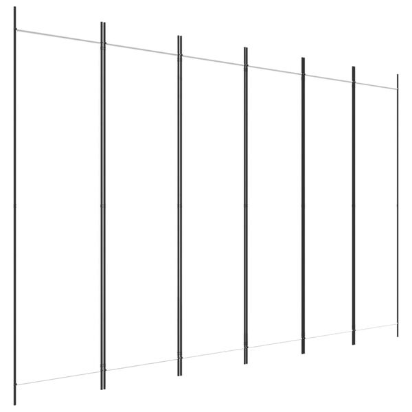 vidaXL Biombo divisor de 6 paneles de tela blanco 300x200 cm