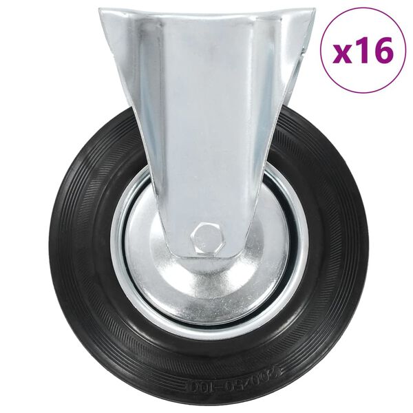 vidaXL Ruedas fijas 16 unidades 200 mm