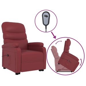 vidaXL Sill&oacute;n elevable cuero sint&eacute;tico rojo tinto