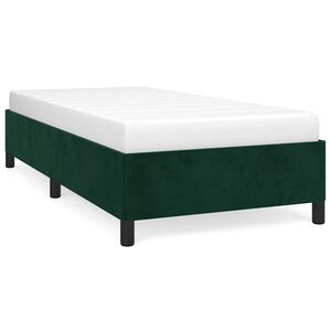 vidaXL Estructura de cama sin colch&oacute;n terciopelo verde oscuro 90x190cm