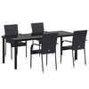 vidaXL Conjunto de Comedor de Jard&iacute;n 5 pcs Negro