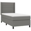 vidaXL Cama box spring con colch&oacute;n tela gris oscuro 90x190 cm
