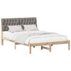 vidaXL Estructura de Cama con Cabecera Tapizada Marr&oacute;n 160 x 200 cm