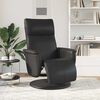 vidaXL Sill&oacute;n reclinable con reposapi&eacute;s cuero sint&eacute;tico negro