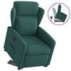 vidaXL Sill&oacute;n reclinable elevable tela verde oscuro