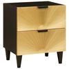vidaXL Mesa de noche Negro y dorado 40 x 33 x 46 cm