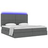 vidaXL Cama con almacenamiento y LED con LED Gris oscuro 200 x 200 cm