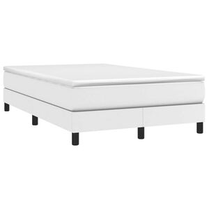 vidaXL Cama box spring con colch&oacute;n cuero sint&eacute;tico blanco 120x190 cm