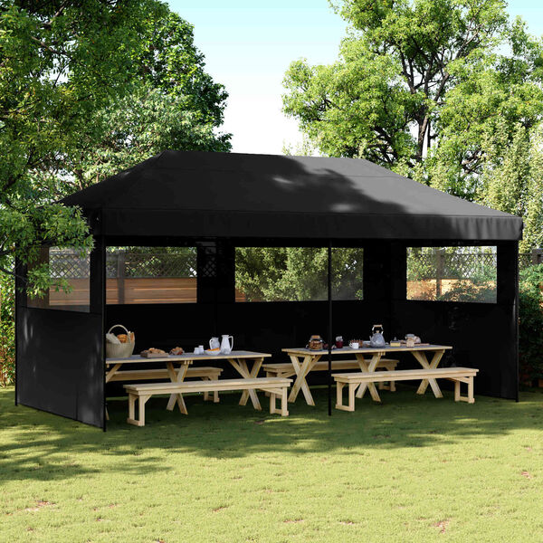 vidaXL Carpa de Fiesta Negro 292 x 580 x 315 cm Tela Oxford