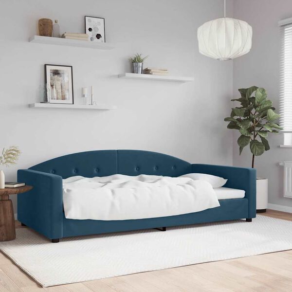 vidaXL Sof&aacute; cama sin colch&oacute;n terciopelo azul 100x200 cm