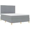 vidaXL Cama tipo Box Spring con colch&oacute;n Gris Claro 140 x 200 cm tela