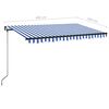 vidaXL Toldo manual retráctil con LED azul y blanco 400x350 cm