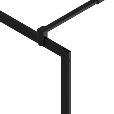 vidaXL Mampara de ducha accesible vidrio ESG claro negro 80x195 cm